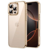 JETech Case for iPhone 16 Pro 6.3-Inch, Non-Yellowing Shockproof Phone Bumper Cover, Anti-Scratch Clear Back (Desert Titanium)